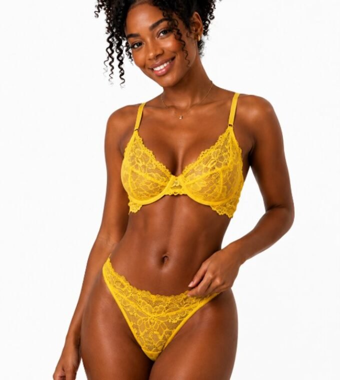 Conjunto de Lingerie Renda Floral