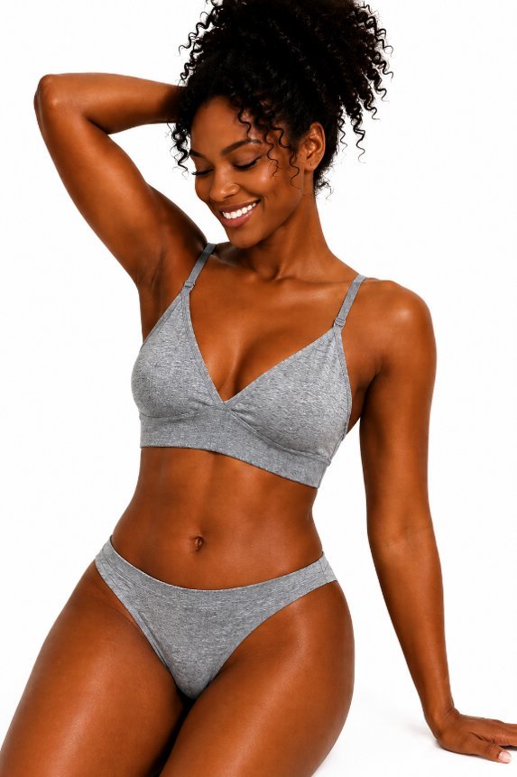 Conjunto de Lingerie Casual - Cinza escuro