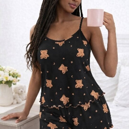 Conjunto de pijama feminino - Estampa de urso