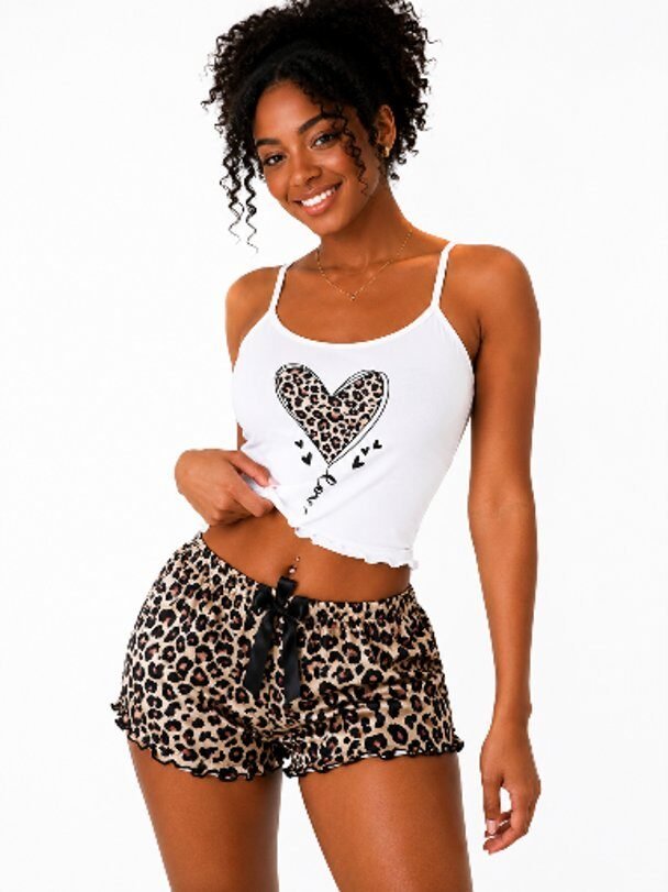Conjunto de pijama feminino em malha